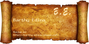 Barthy Edina névjegykártya